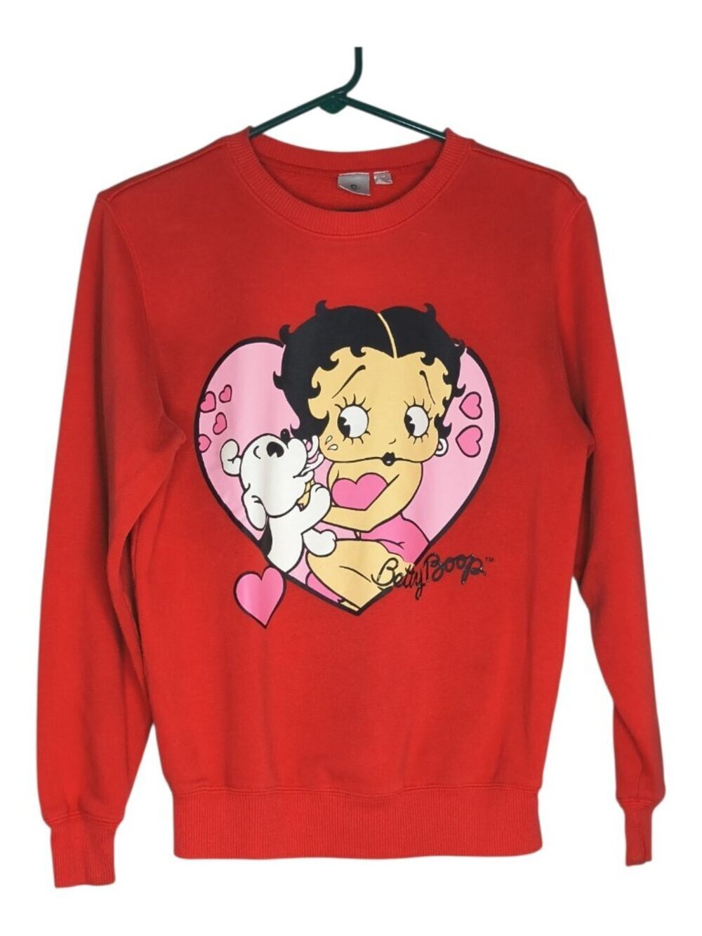 Betty Boop Red Pullover Sweater Size XS Flawed